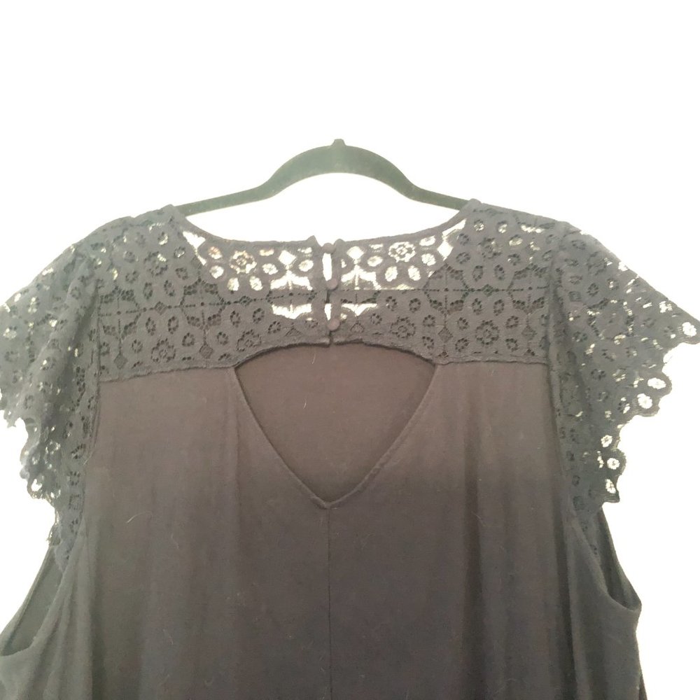 LOFT Black Lace Sleeve Dress - Picture 4 of 5